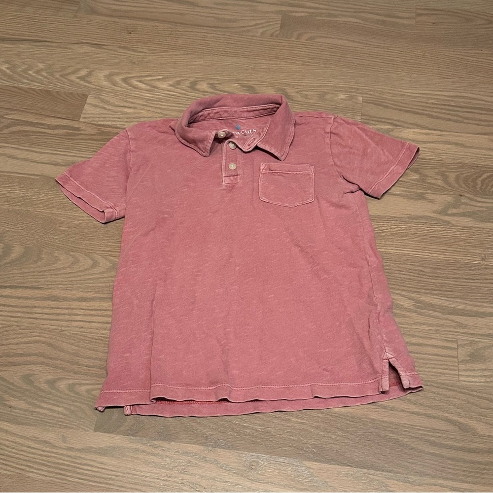 Crewcuts boys small red washed polo j. Crew thin cotton summer preppy